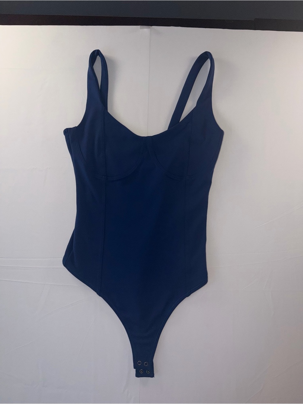 Abercrombie & Fitch Navy Blue Seam-Panel Bodysuit